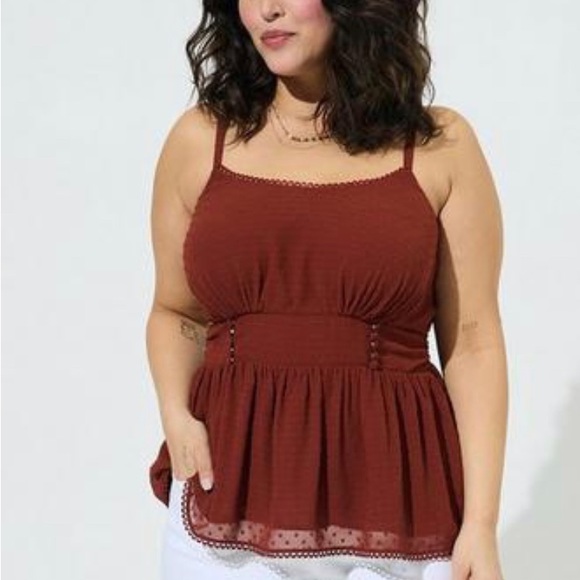 torrid Tops - Torrid rust colored babydoll tank top size 0